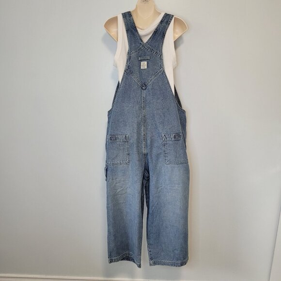 Gap Industrial Wide Leg Denim Overalls Size L - Picture 5 of 14